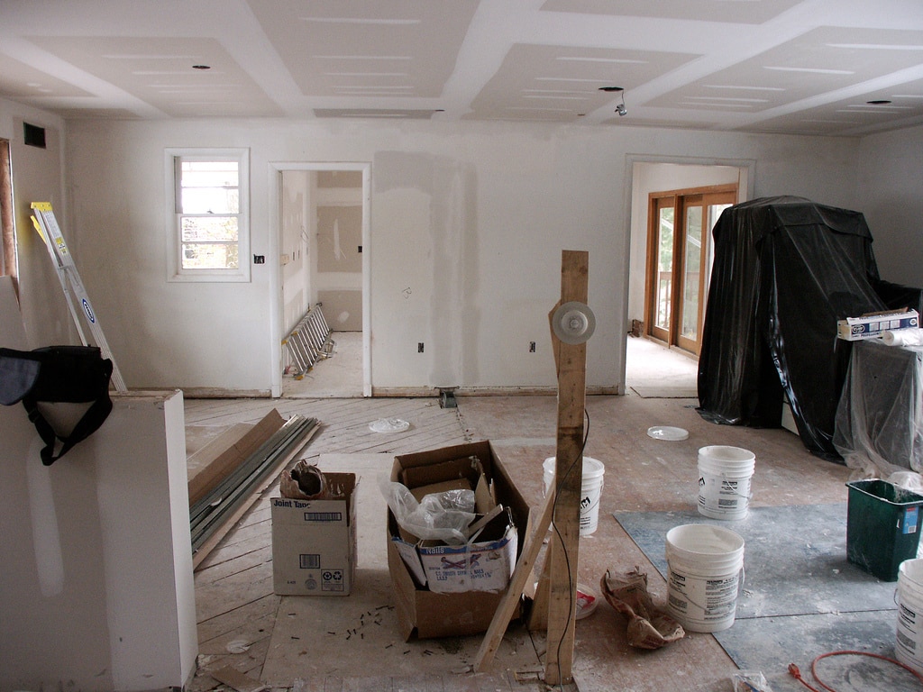 Room ready for painting drywall