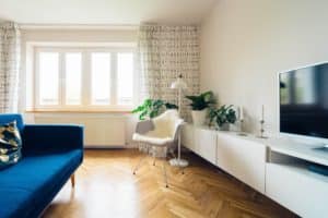 Drywall painted perfectly for a living room in modern house