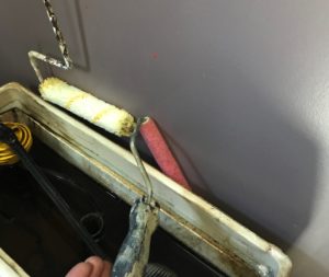 Small paint rollers for painting behind a toilet