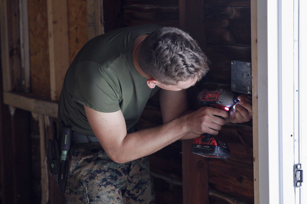 Man working with the best screw gun