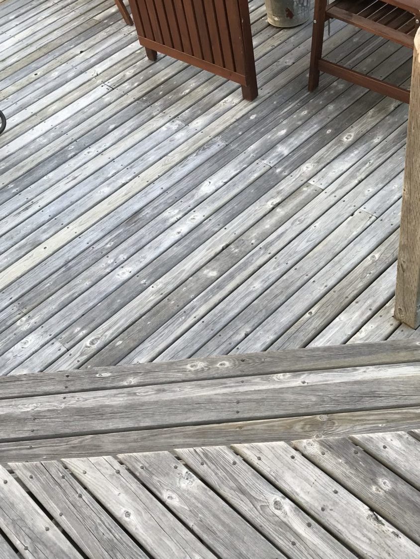 Brad's deck stain treatment after 1 year.