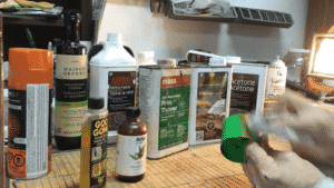 Removing paint from plastic with product