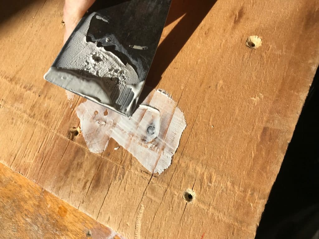 before painting plywood you must fill holes with the right filler