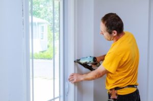 Man using a high quality finish nailer on trim