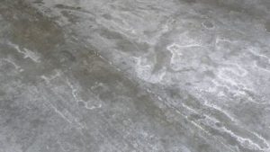 Efflorescence on concrete floor