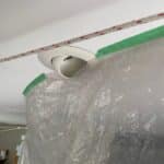 Shows tape on dust booth