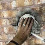 Chimney cleaning brush rod blocking dust
