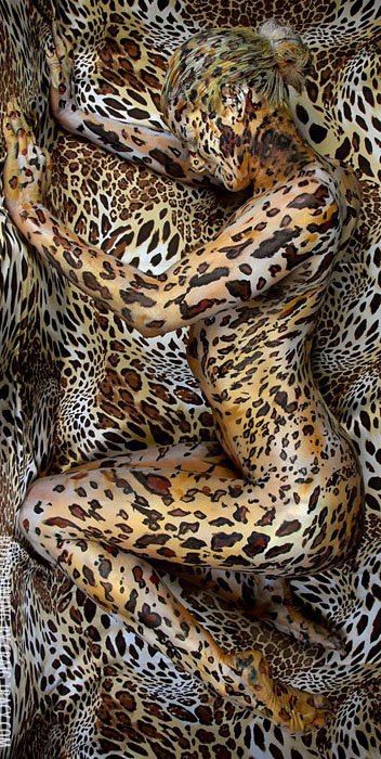 Lady leopard using the very best body paints