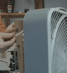 Box fan filter fixed with zip ties