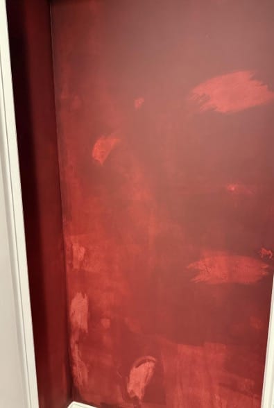 red paint does not cover well